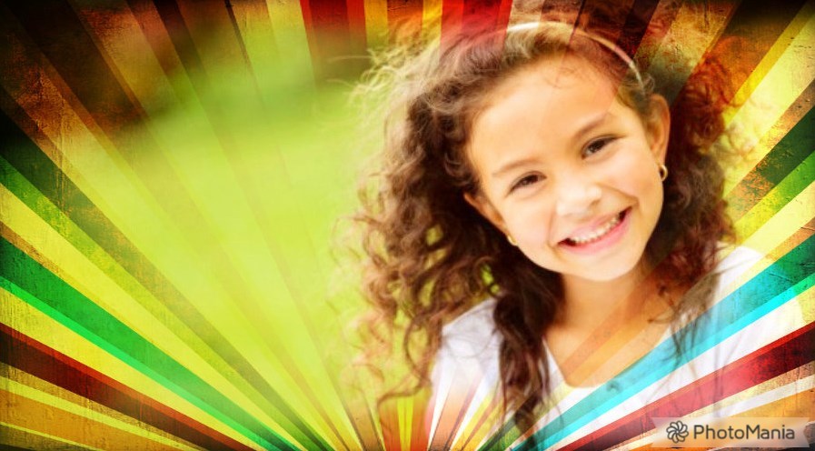 montagem raios coloridos