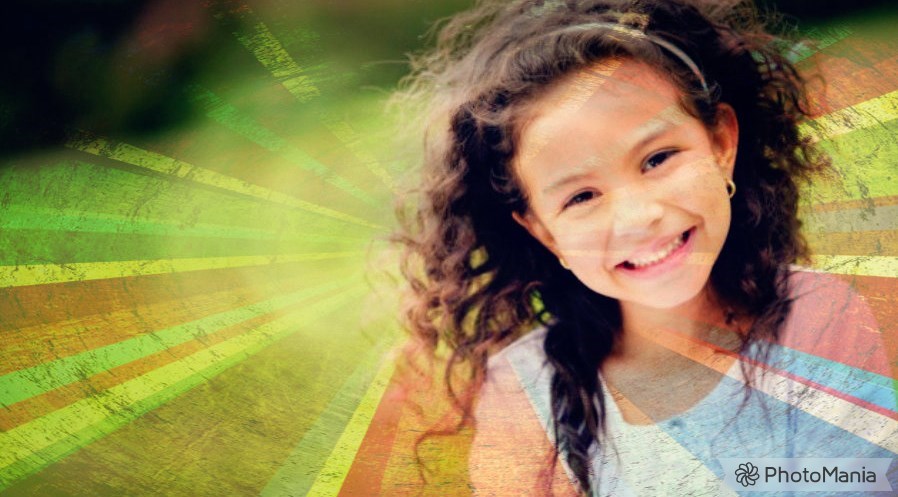 raios coloridos montagem