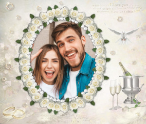 moldura casamento flores brancas 1