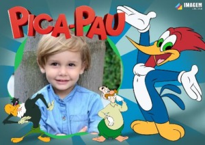 moldura pica pau crianca